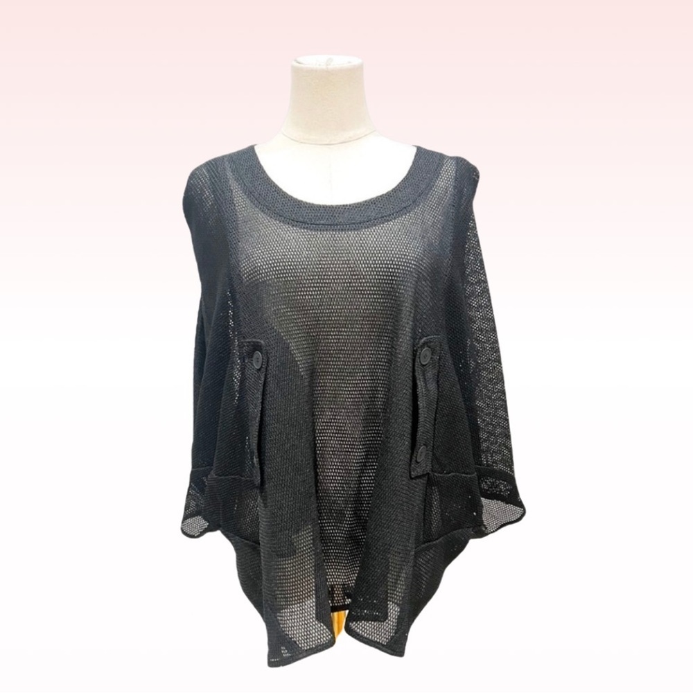 ALEXANDER WANG Black Mesh Poncho (Sz S)